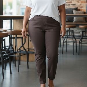 Reitman's Essentials Women's Dark Mauve Straight Leg Pants 2x Everyday Denim